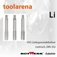 M5 Li, Handgewindebohrer M DIN 352 HSS, Linksgewinde, geschliffen