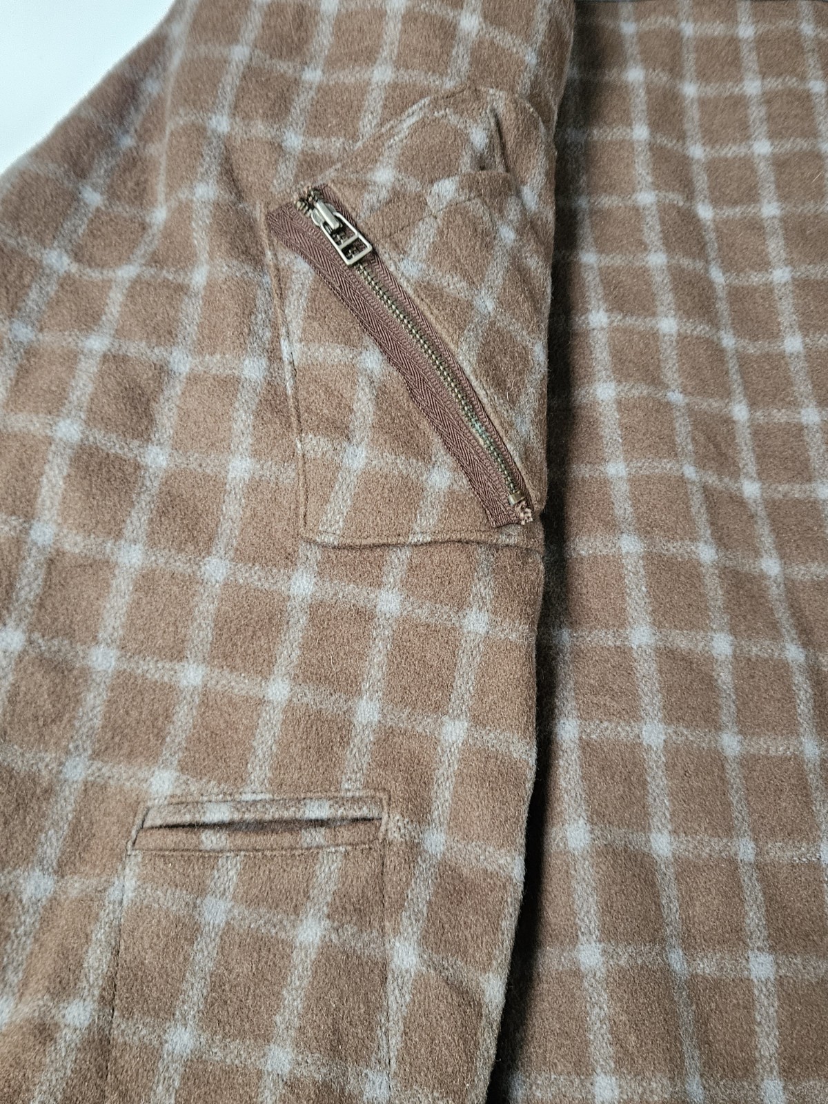 Rare , Vintage Sean John Brown And Grey Plaid Jacket Size Xxl image 6