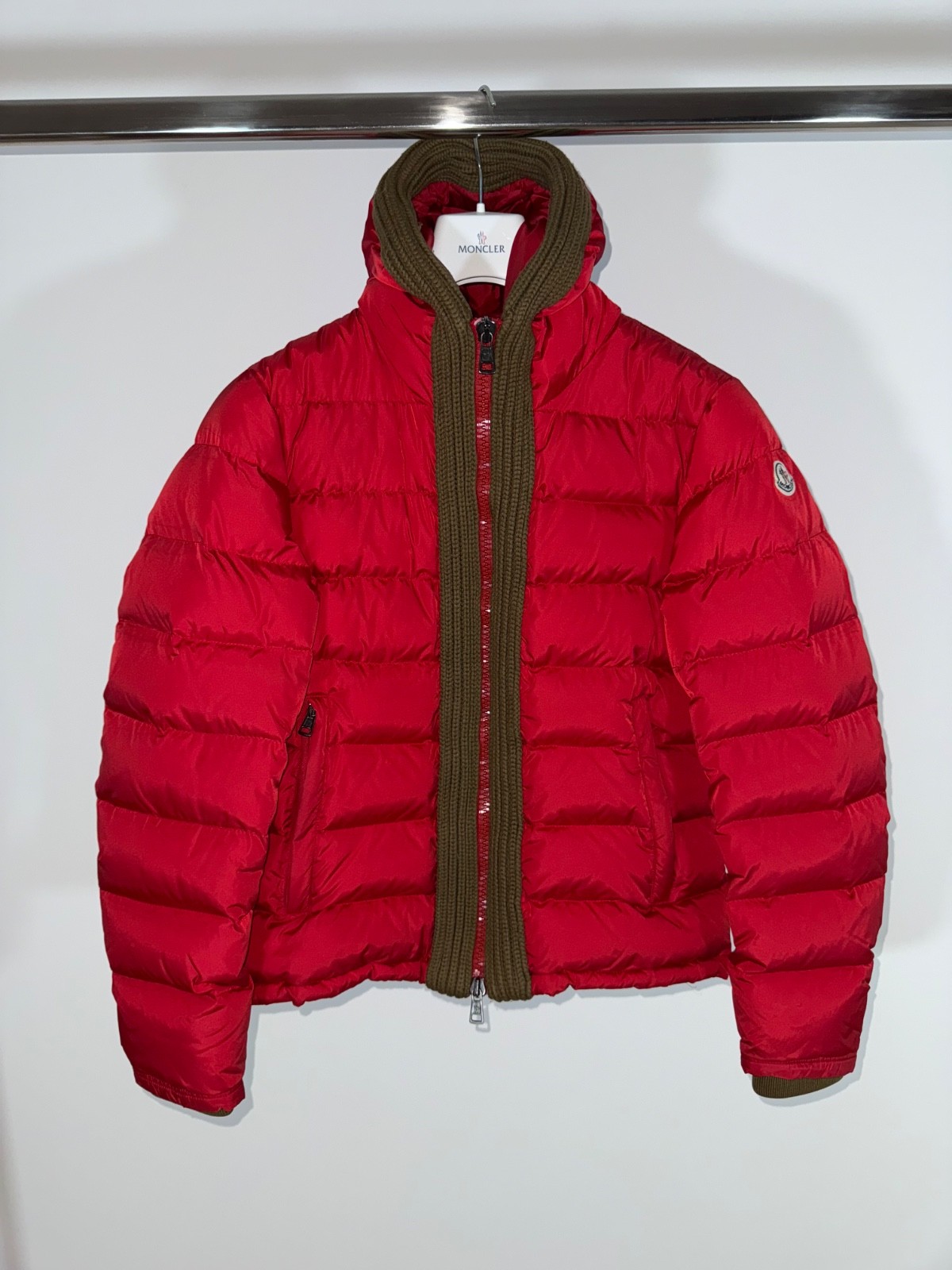 Moncler Canut Jacket Size 2 S/M in Bold Red