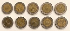 Z59      Lot of 10 Argentina1 Peso coin Sun Face
