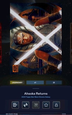 Star Wars Card Trader - Digital Legendary Chrome Galaxy Ahsoka Returns 25cc