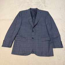 Canali Sport Coat Mens 36 52 Blue Plaid Wool Classic Fit Made Italy Blazer