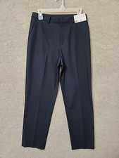 Uniqlo Smart Ankle Dress Pants Womens M Navy Blue Stretch NEW