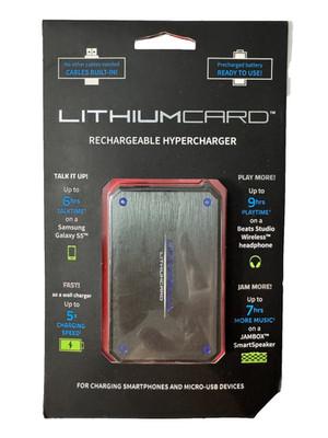 LinearFlux LithiumCard 1200mAh Portable HyperCharger Power Bank - Gray