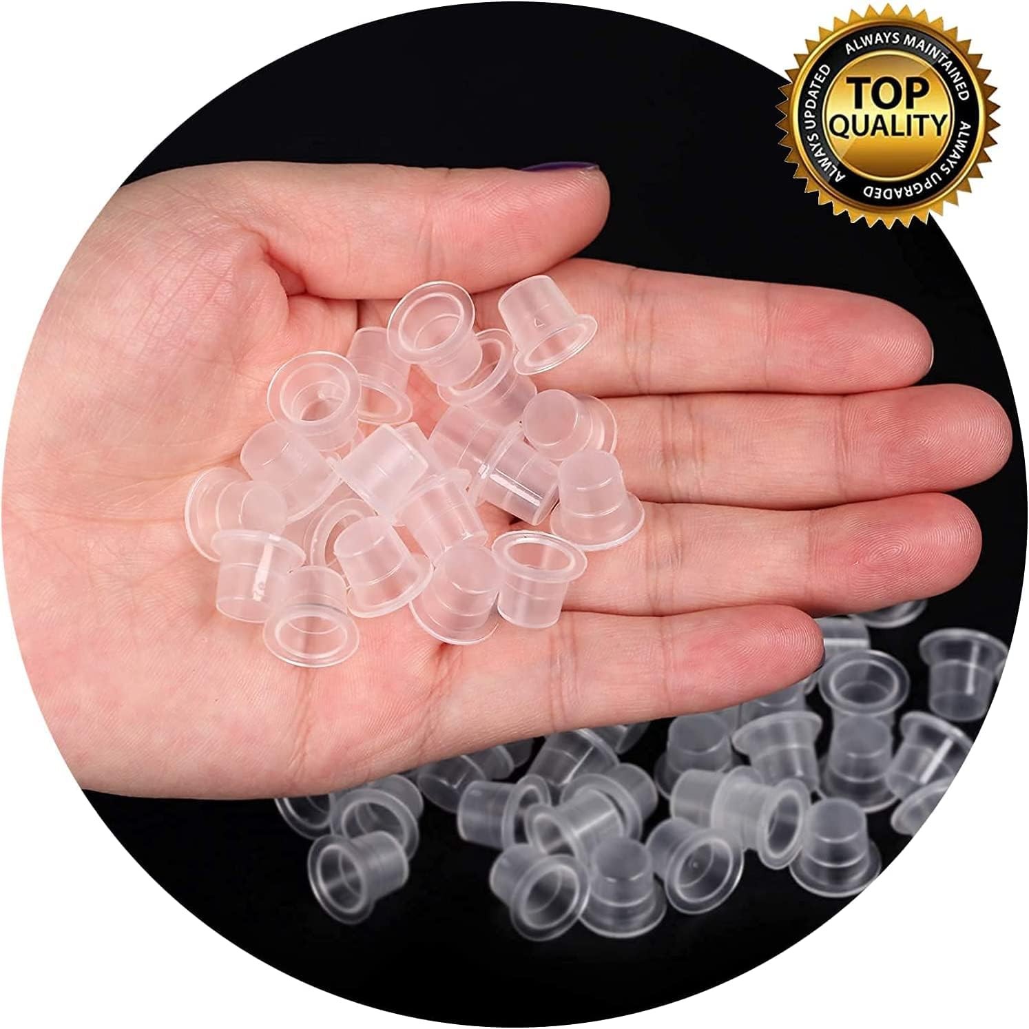 300pcs Tattoo Ink Caps with 2 Cups Holders - Moricher 100 Small 100 Medium... 