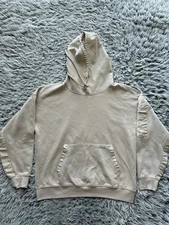 Youngla Hoodie Mens Large Beige Always Improving Pullover Sweatshirt 521 Gym