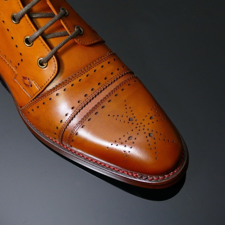 Jeffery West Warney Cricket Front Derby Boots Crust Caramel Leather 9.5 image 5