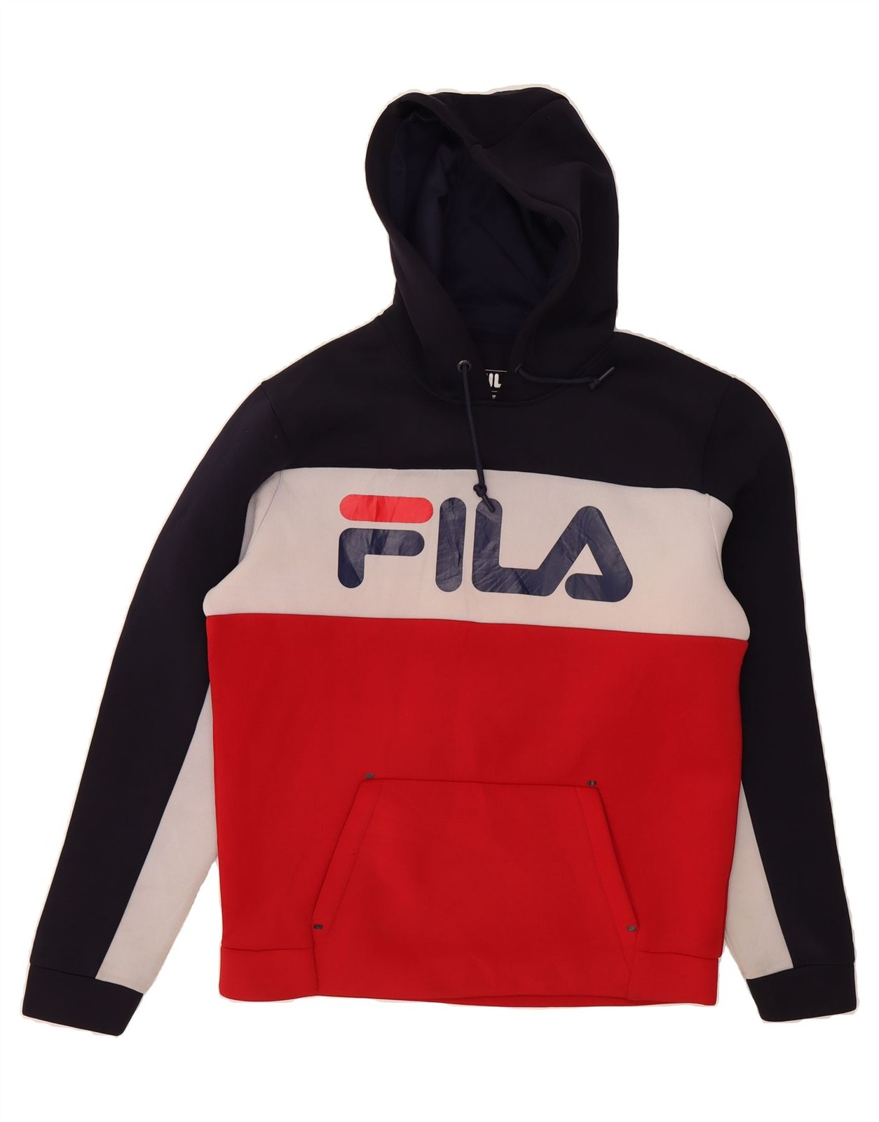 FILA Felpa Uomo Grafica con Cappuccio Maglione Medium Multicolore Colourblock Poliestere UC08