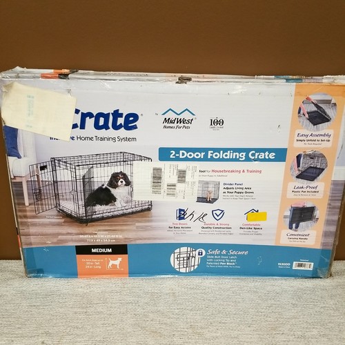 NIB MidWest 2-Door Folding Dog Crate Medium 30" 1530DD