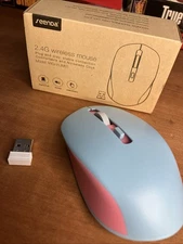 Seenda 2.4G Wireless Mouse Blue Pink Comfortable Noiseless Click IWG-WJM01