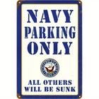 Vintage Navy Parking Only Metal Sign - 8x12 Inch Retro Iron Wall Tin Metal Signs