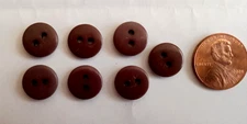 7/pcs Buttons Small Size Diameter=7/16" ( 11mm) Coffee Brown 2 Holes