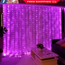 300LED USB Fairy Curtain Lights 8 Modes Timer Indoor Outdoor Decor Hooks