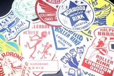 🌈 1940s–60s Ohio Roller Rink Stickers Vintage Skating Labels Collection