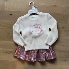 Hello Kitty Girls Sz 4 Ivory Pink 2-Pc Winter Sweater and Skirt Set NWT