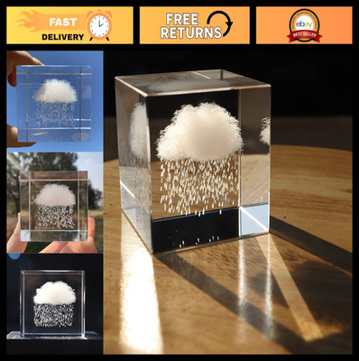 3D Crystal Cloud Paperweight - K9 Glass Feng Shui Decor, Engraved Room Ornament