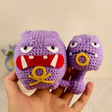 Handmade Amigurumi Crochet Pokemon Weezing Plushie