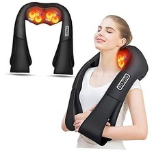 Shiatsu Back and Neck Massager, Back Massager Deep Tissue Kneading Neck Black