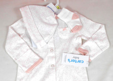 Carter's Girls Baby Infant 3-Pcs Converter Gown Set 3 Months Cotton Pink White