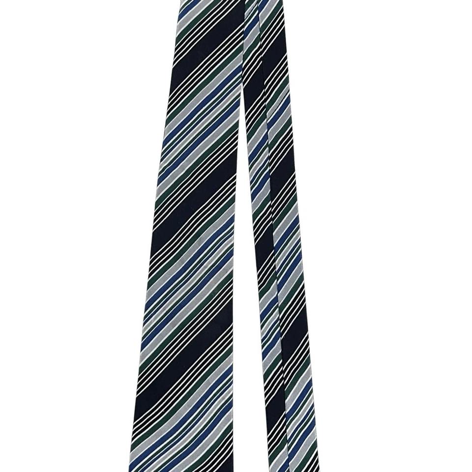 Corbata ajustable Christian Dior para hombre a rayas 100 % seda diseñador en punta Foto 3 de 4