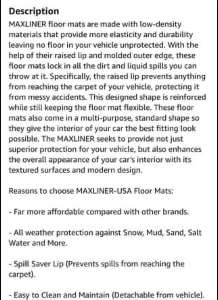 Juego alfombrillas Nissan Murano MAXLINER para Nissan Murano 2015-17 Foto 3 de 4