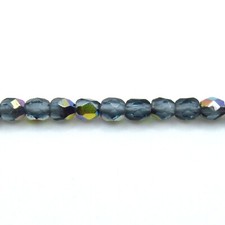 Montana Blue Vitrail - 50 3mm Faceted Round Fire Polish Czech Glass Beads