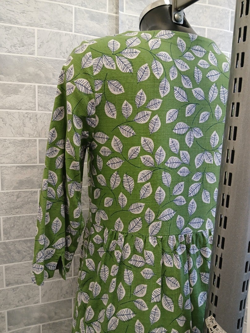 SEASALT "Never Fear" Millgrain Leaf Print Green Day Dress, Pockets UK 8 CG M25 eBay