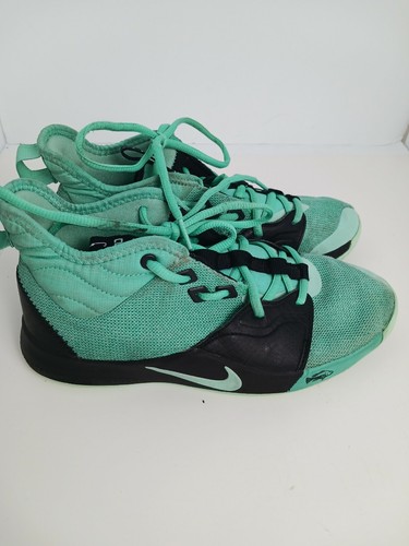 Nike Youth 5.5 Paul George Basketball Shoes Mint Green Black Lace Up Athletic - Picture 2 of 8