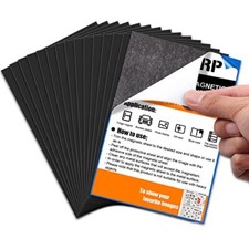 15 Pack Magnetic Sheets with Adhesive, 3.7" x 5.7" Adhesive Magnetic Black