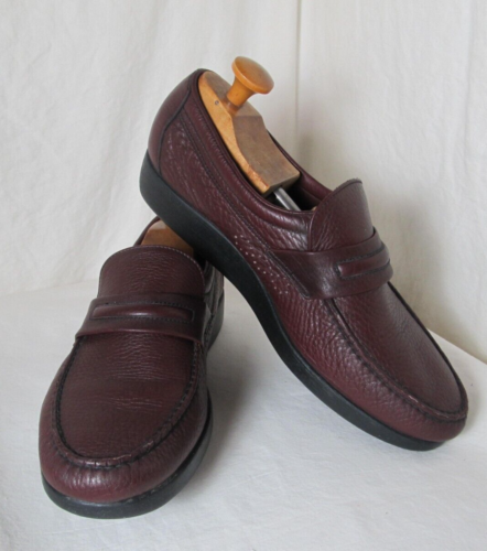 SAS Men's Burgundy Leather Loafers Size 12M D#2 - Imagen 1 de 6