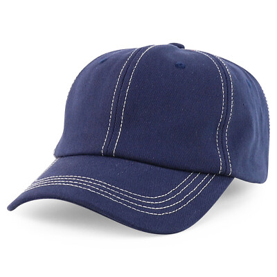 XXL Oversize Unstructured Washed Cotton Ball Cap with White Stitching-FREE SHIP