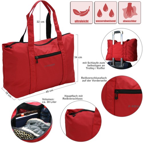 Große Reisetasche Bordgepäck Weekender für Reise Sport Sauna oder Shopping XXL - Bild 20 von 25