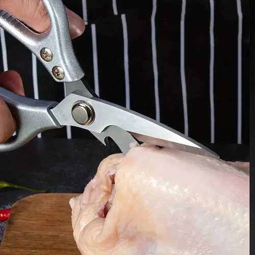 Kitchen Shears Heavy Duty Stainless Steel Scissors Fish Chicken Bone Beer Opener - Picture 6 of 9