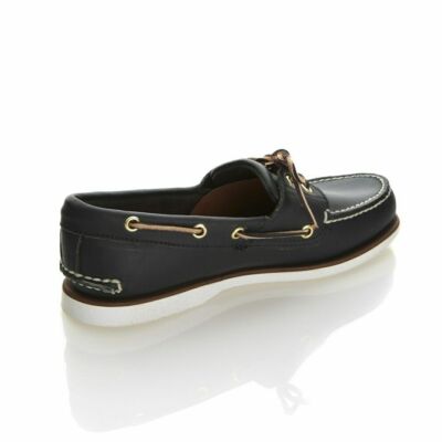 Timberland Mens 2 Eye Classic Handsewn Leather Boat Shoes Navy