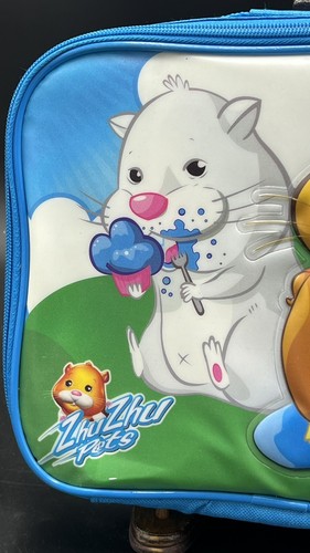 Zhu Zhu Pets Kids Soft Blue Lunchbox/Lunch Box Mr Squiggles & Chunk Hamster - Picture 2 of 7