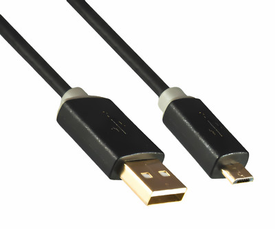 DINIC HQ Micro USB Kabel A St. auf micro B Stecker, Monaco Range, schwarz, 2m