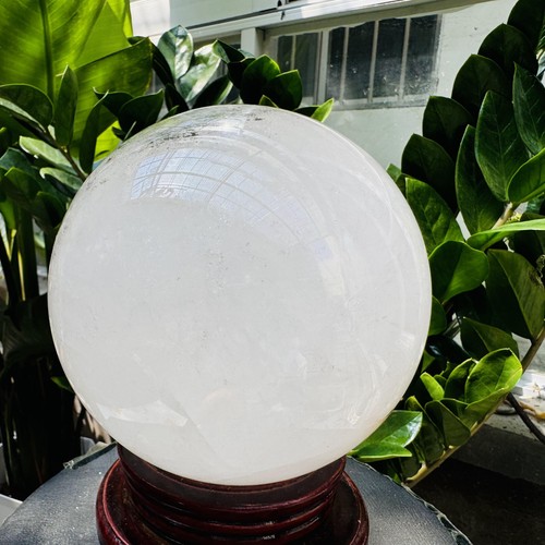 9.02LB Rare Natural Green Ghost phantom quart ball carved crystal sphere reiki - Picture 17 of 18
