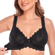 Plus Size Bra For Women's Minimizer Lace Underwire Full Coverage Bralette BCDDGH