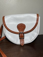 Vera Pelle Small White & Brown Genuine Leathe...