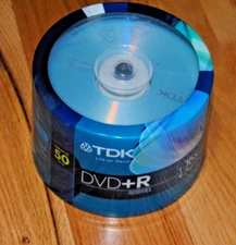 TDK DVD+R 50 PACK SPINDLE 1-16x SPEED 120 MINUTES  4.7 GB