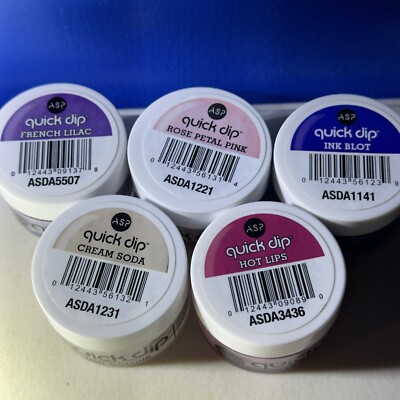 ASP Quick Dip Acrylic Powder, Nail Colour  Lot Of 5 (MSRP $55+)
