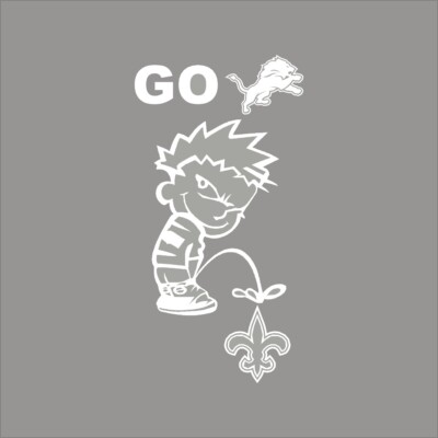 Go Lions Pee on Saints 1 Color NFL Window Wall Vinyl Decal Sticker