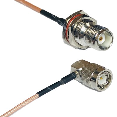 RG316 TNC FEMALE BULKHEAD to TNC Male Angle RF Cable FAST-SHIP LOT
