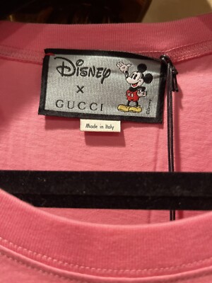 100% Authentic GUCCI x Disney Micky Mouse Pink Cotton T-Shirt Size