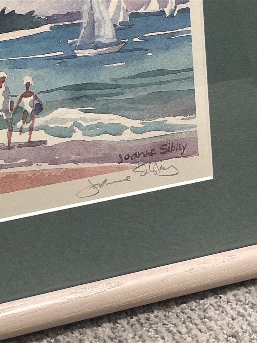 JOANNE SIBLEY Seven Mile Beach Grand Cayman Lithograph Water Color