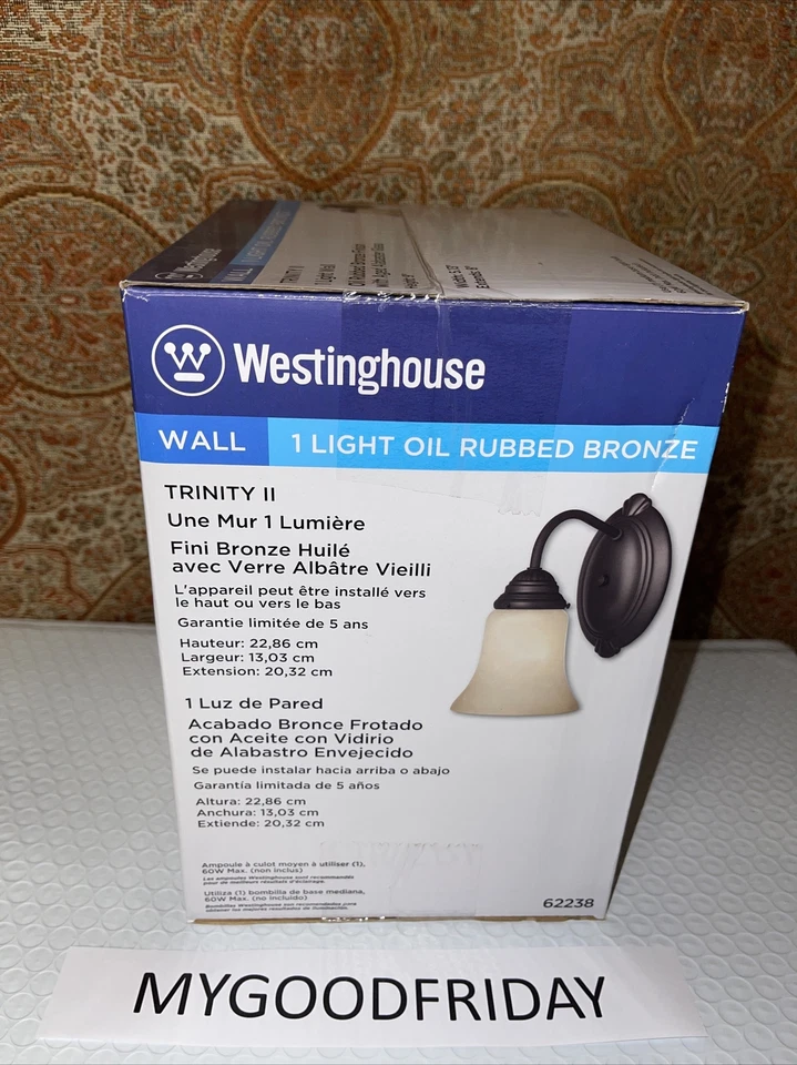 Westinghouse 62238 Trinity II accesorio de pared interior de una luz, bronce frotado con aceite Foto 2 de 4