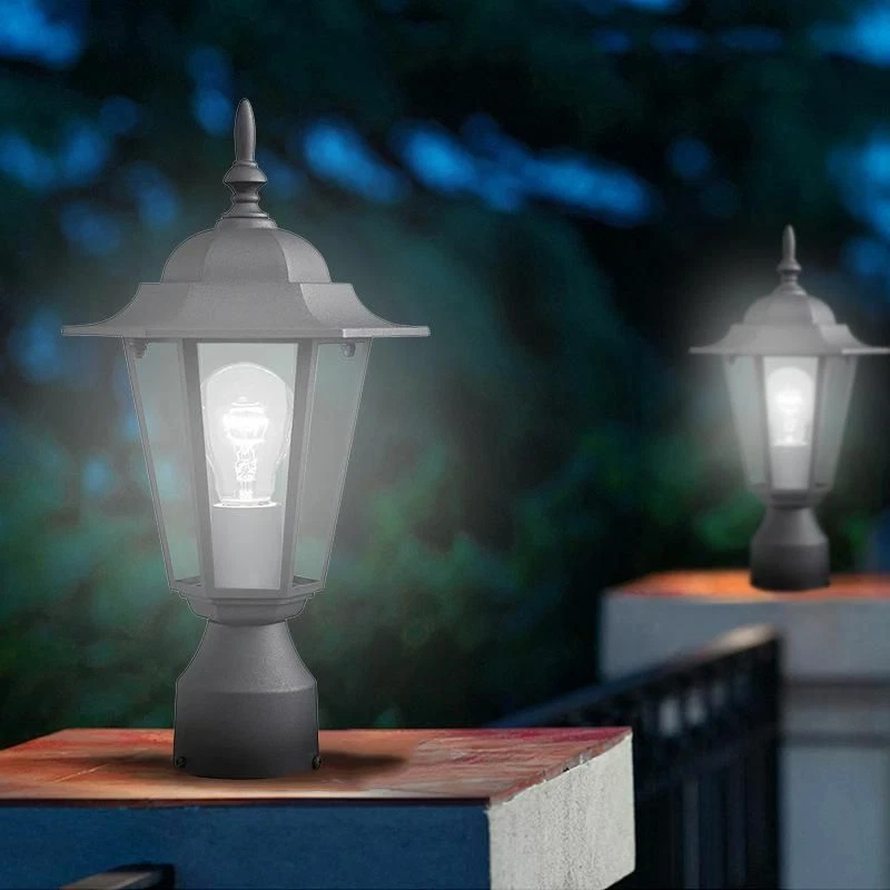 Post Pole Light Garden Patio Driveway Yard Retro Lantern Lamp Fixture Home Decor