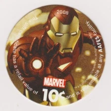 2008 AAFES 10 Cent Pog Iron Man Marvel Comics Almost Uncirculated