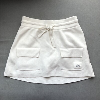 Alo Yoga Scholar Knit Cargo Skirt Ivory XS | eBay