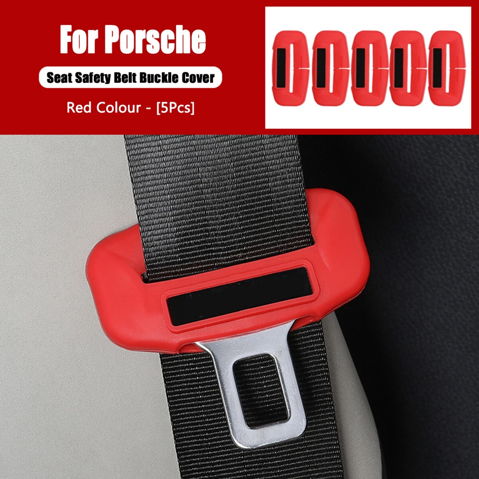 Seat Belt Buckle Cover 5PCS Silicone Seat Belt Clips Sleeve For Porsche 911 - Image 2 of 4